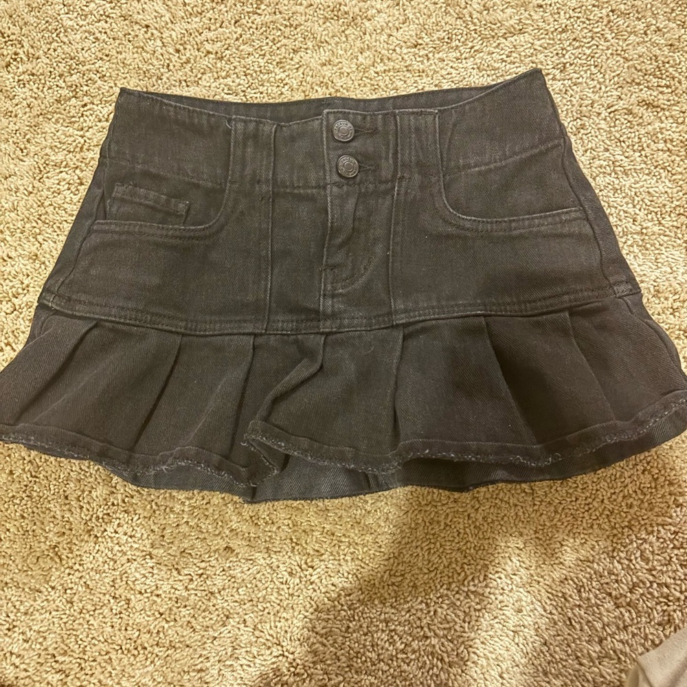 pacsun black jean skirt